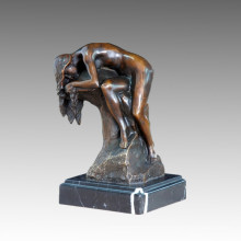 Femme Figure Bronze Sculpture Sleepy Fille Décoration de La Maison En Laiton Statue TPE-508